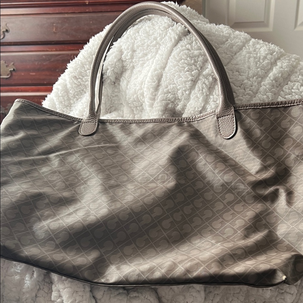 Gray Monogram Tote Bag